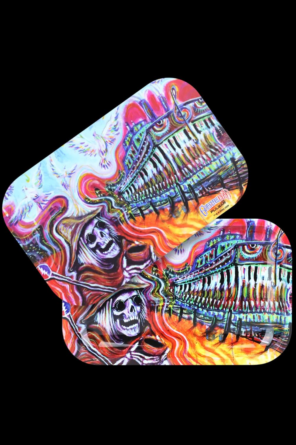 Steamboat Grateful Dead Metal Rolling Tray and Lid Combo 11x7" image