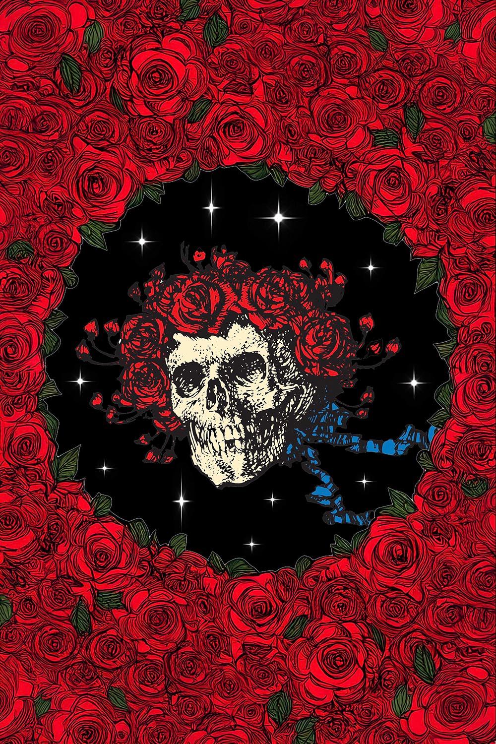 3D Grateful Dead Bertha Roses Tapestry