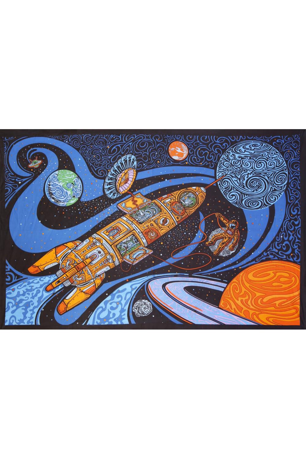 3D Blast Off Outer Space Tapestry - Art by Chris Pinkerton image
