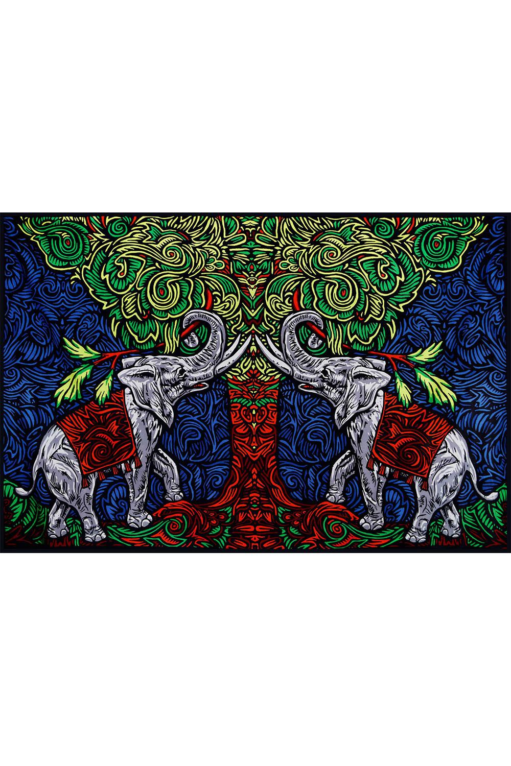 3D Elephant Tree Tapestry - Art by Chris Pinkerton image
