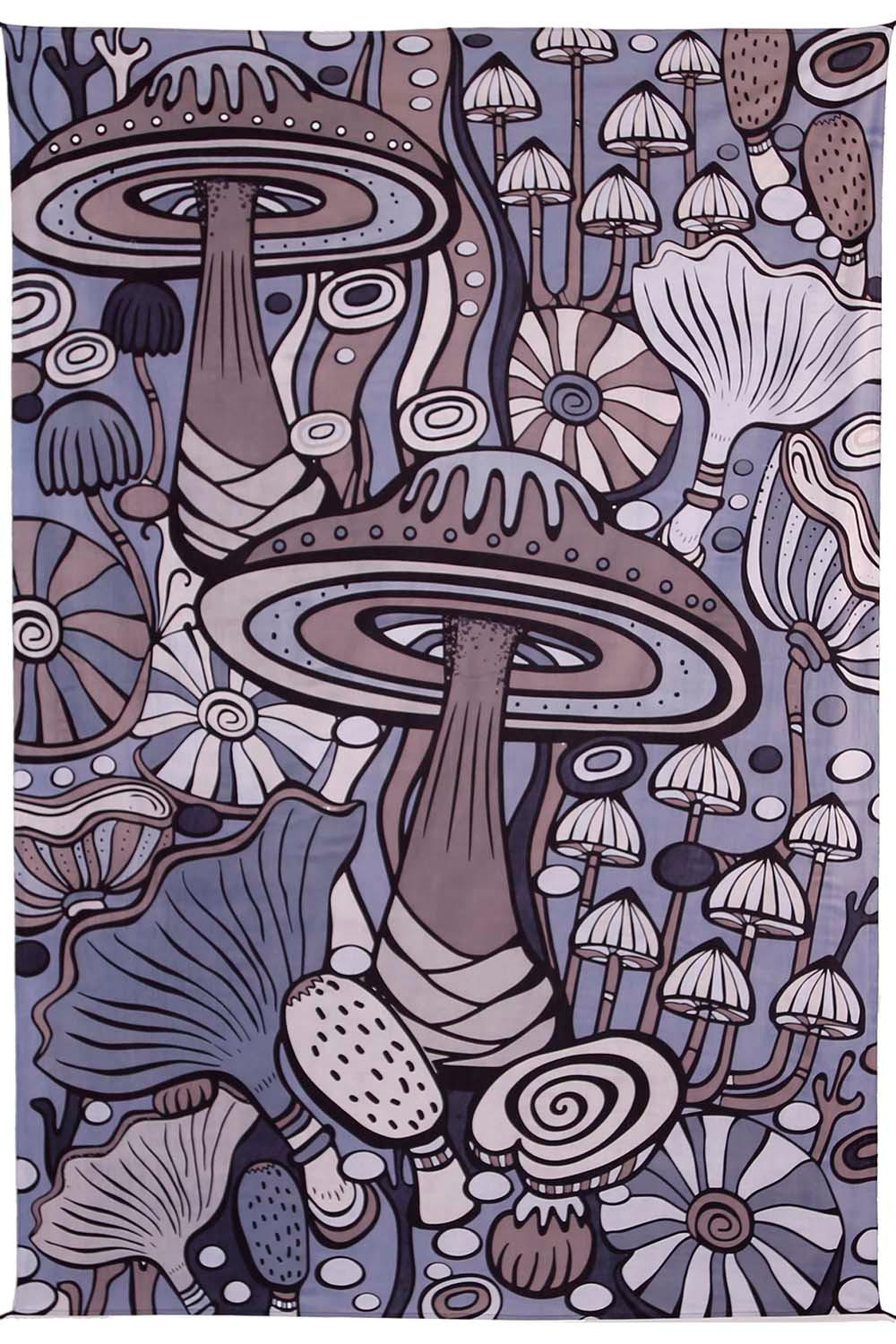 Grey Mushroom Garden Mini Tapestry 30x45 image