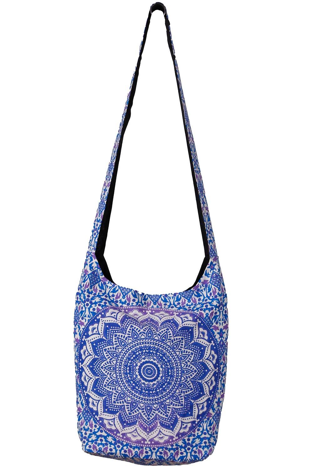 Mandala Zip Top Hobo Bag Blue/Purple image