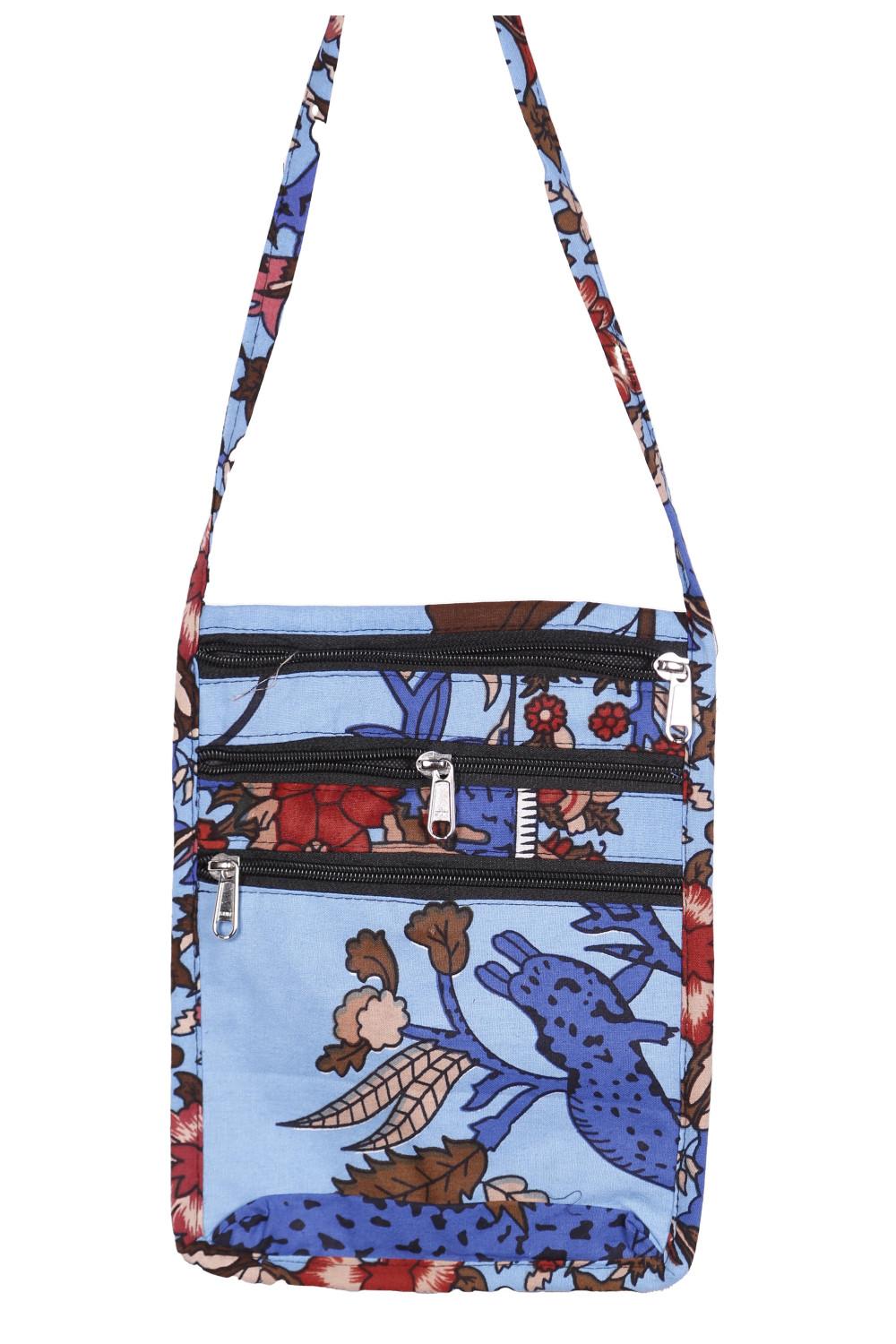 Blue Floral Passport Pouch Purse Bag image