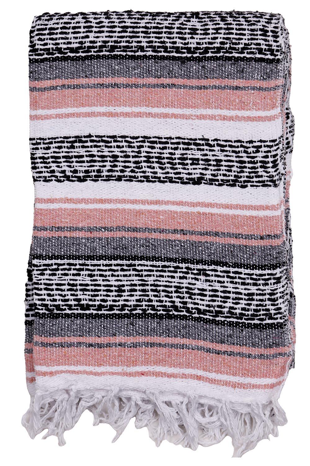 Mexican Falsa Blanket in Salmon Pink - 51x78" image