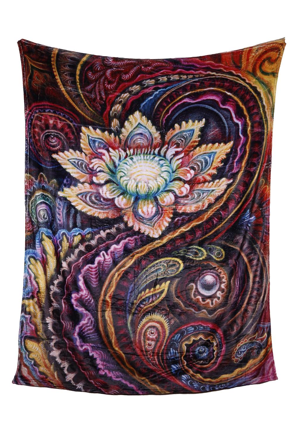 Flower Power Fleece Blanket Queen Size 60x80" *SALE* image