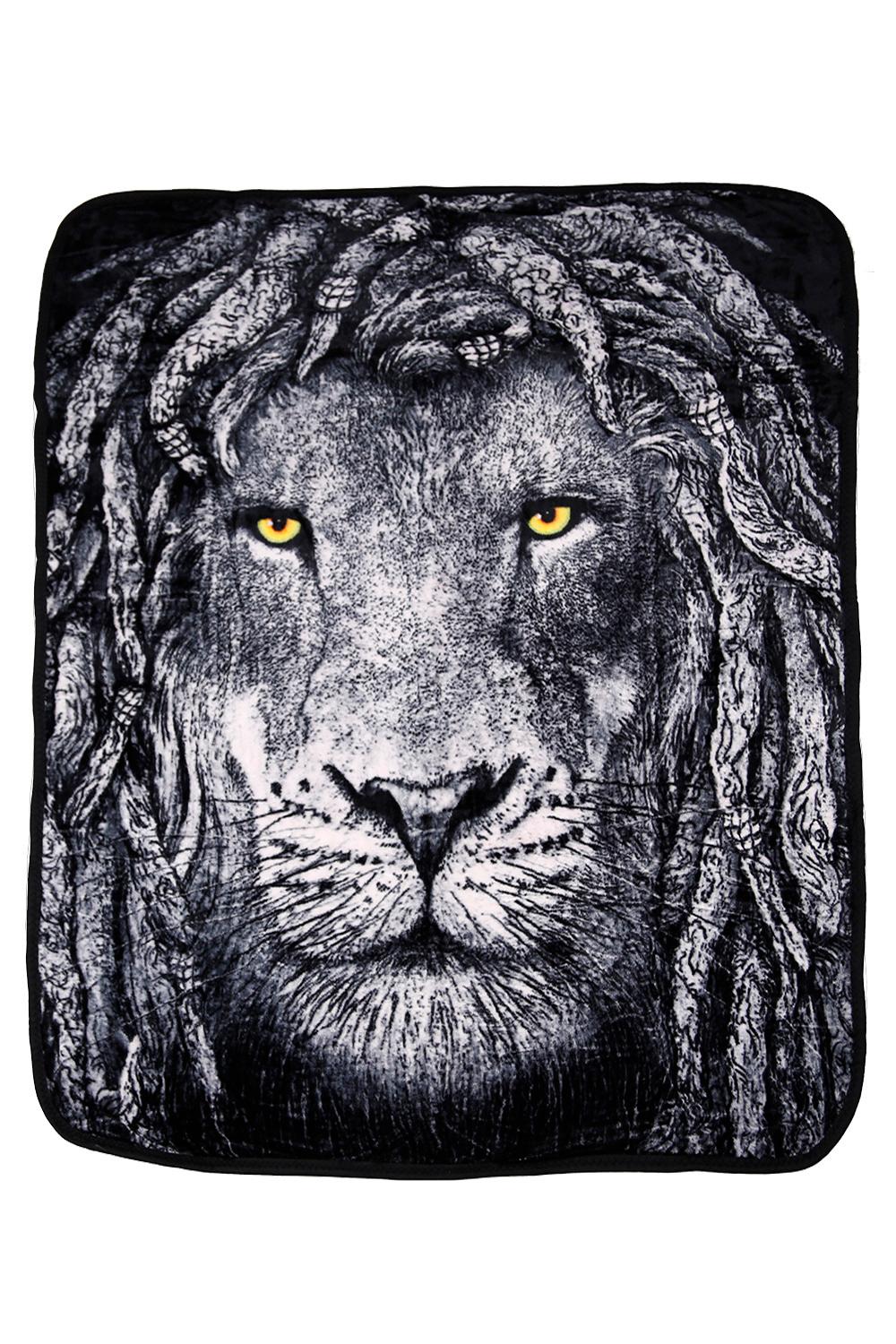 Rasta LIon Fleece Throw Blanket 50x60 image