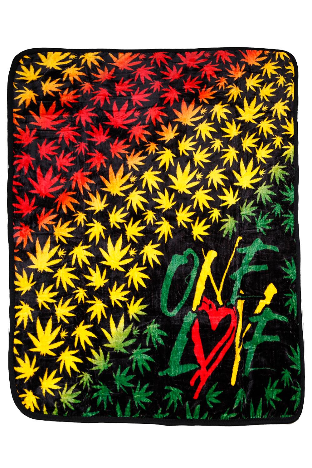 One Love Rasta Fleece Throw Blanket 50x60 image