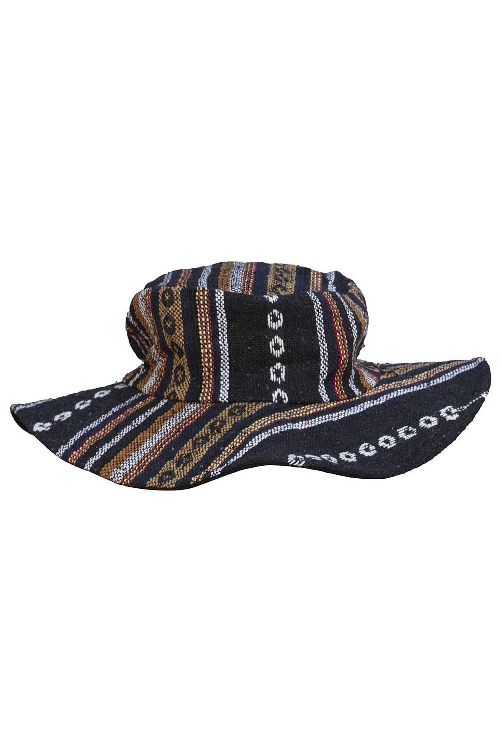 Floppy Woven Hat - Black/Brown image