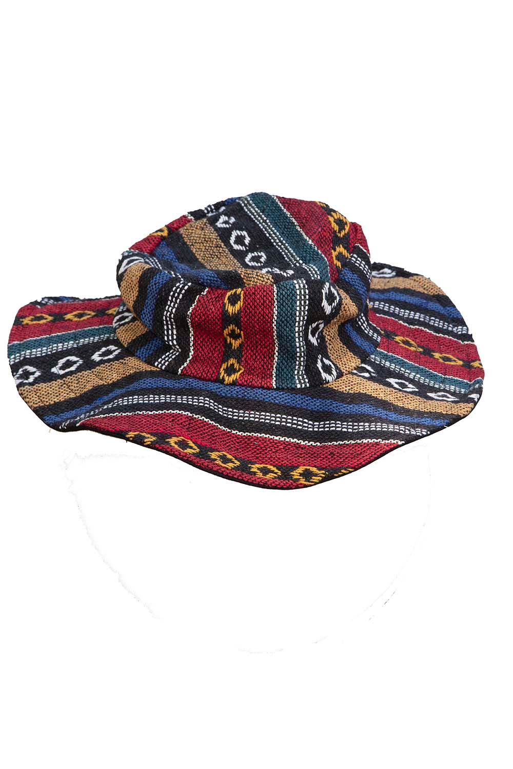 Floppy Woven Hat - Red/Blue image