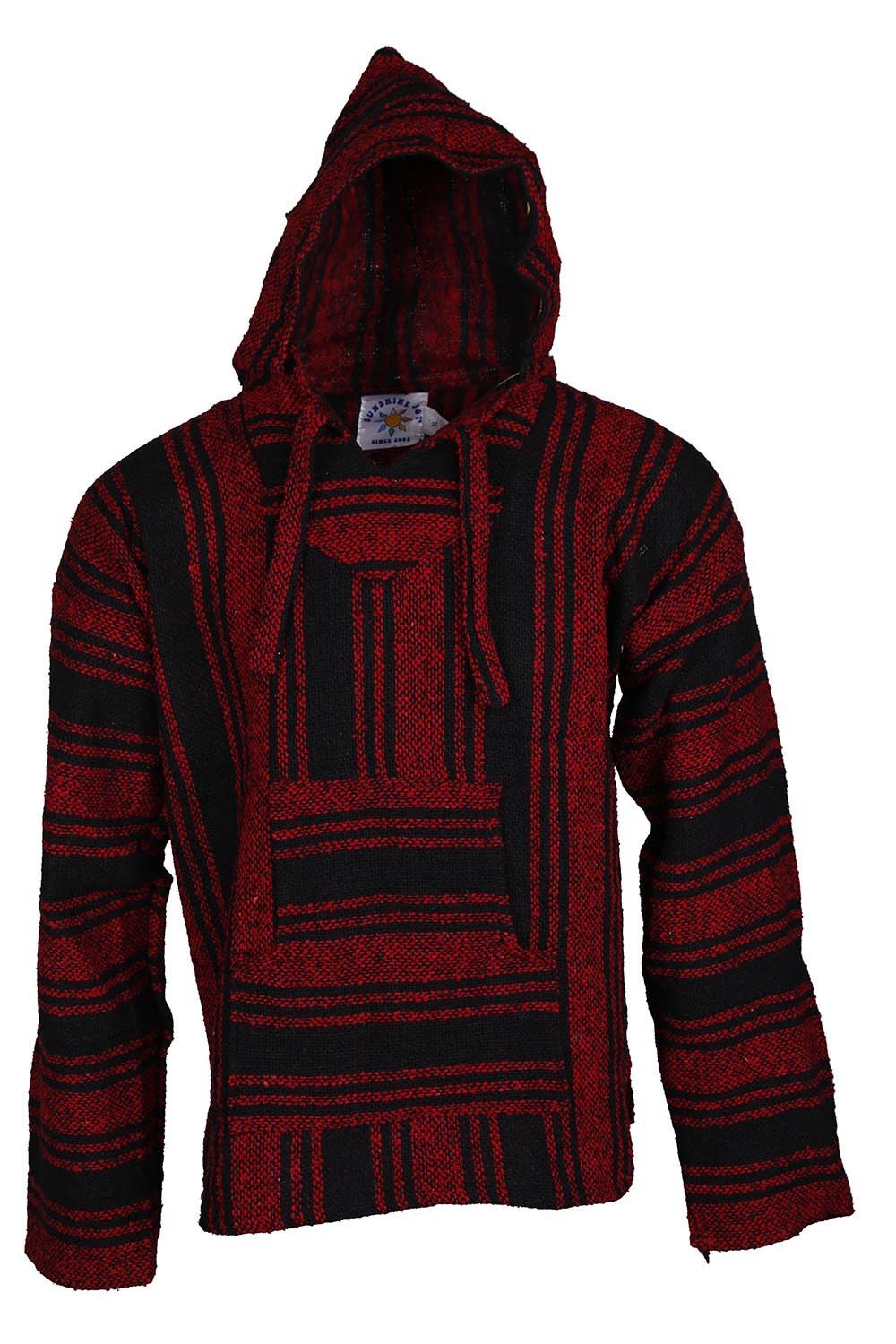 Baja Joy Pull Over Hoodie Red & Black Stripe image
