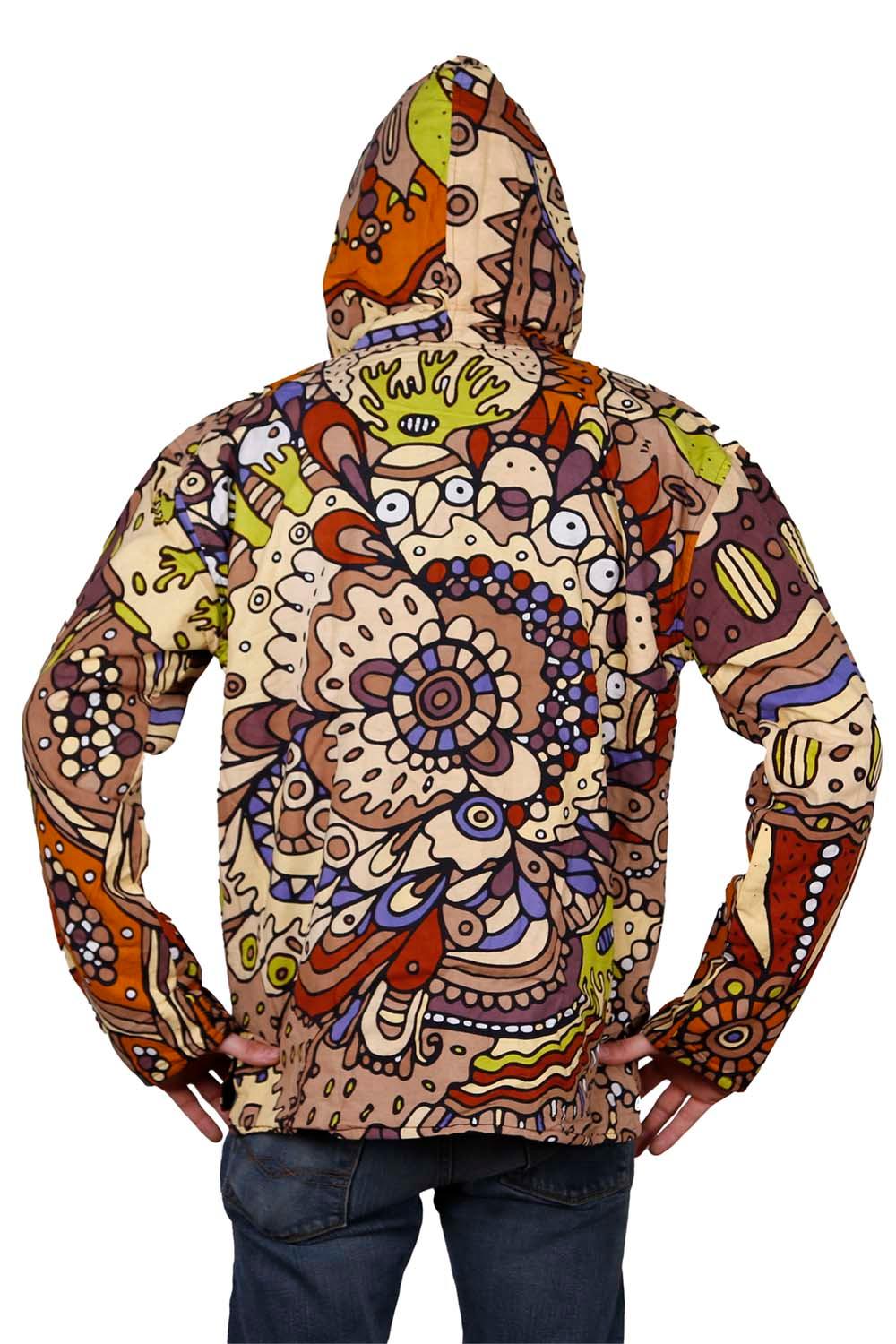 Reversible Fleece Lined Zip Up Hoodie - Plant Dream image