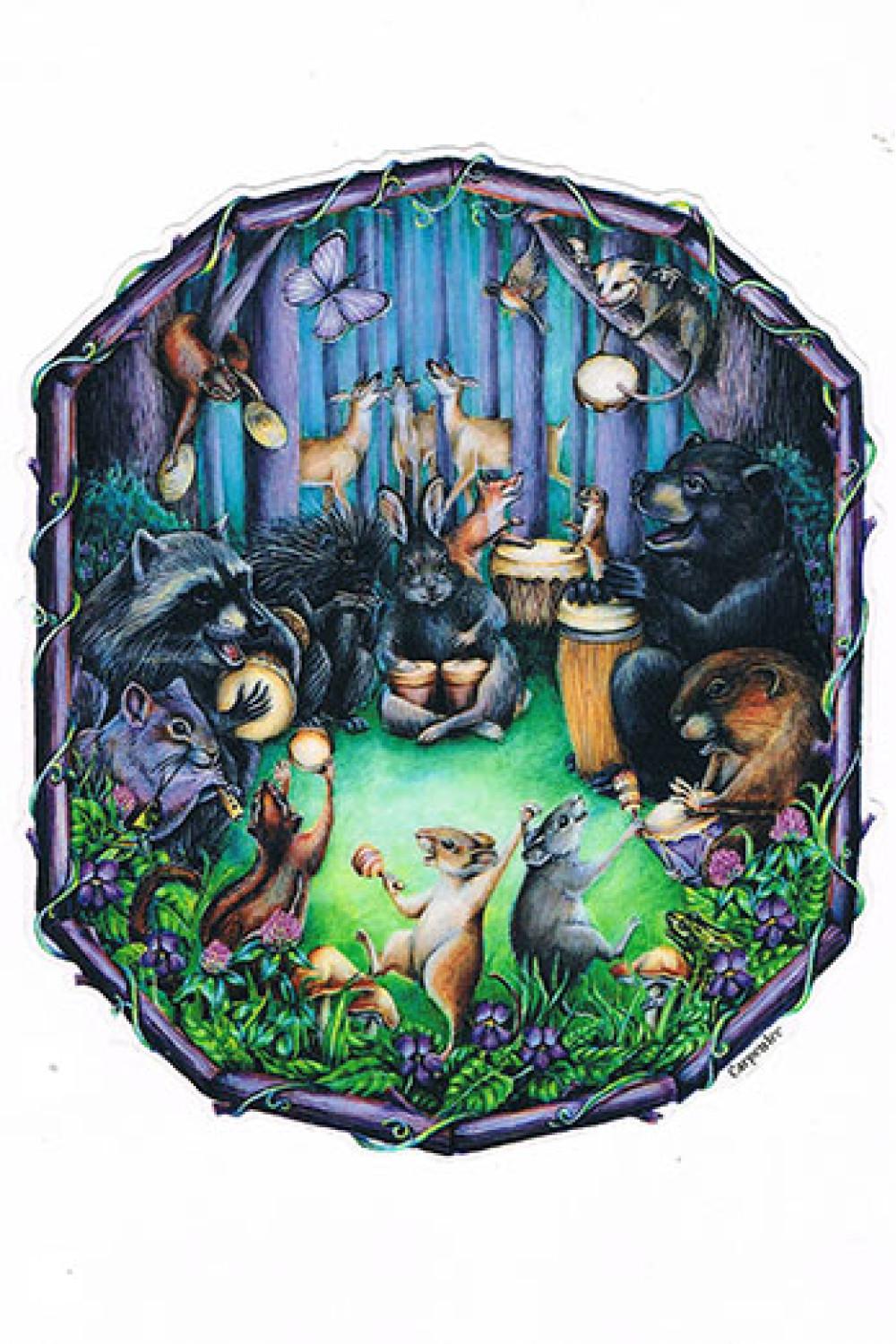 Forest Jam Session Sticker 5" image