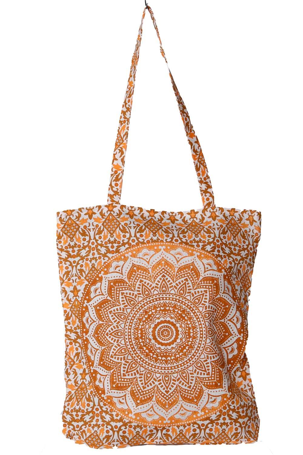 Mandala Zip Top Tote Bag Sepia/Gold image