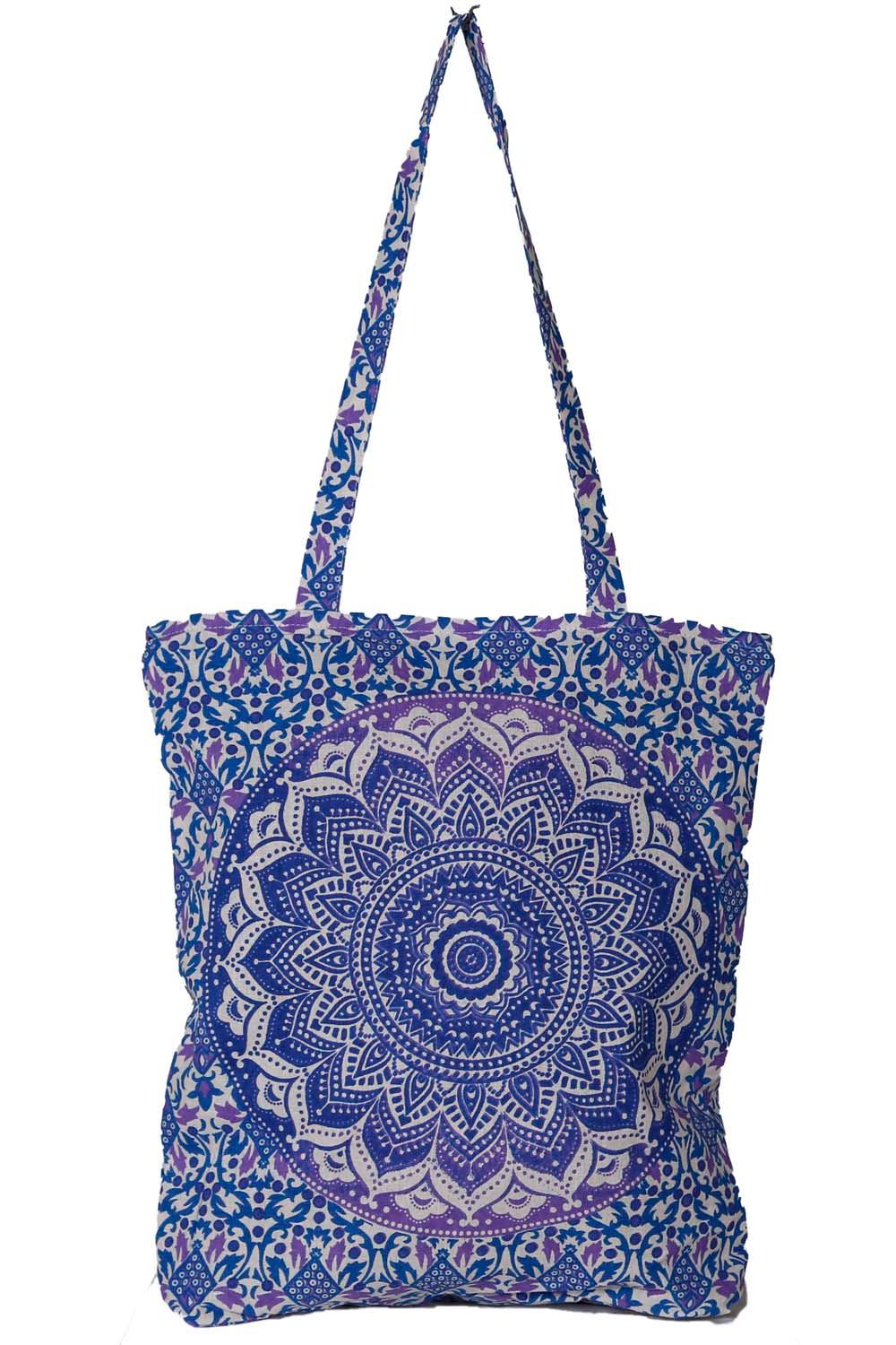 Mandala Zip Top Tote Bag Blue/Purple image