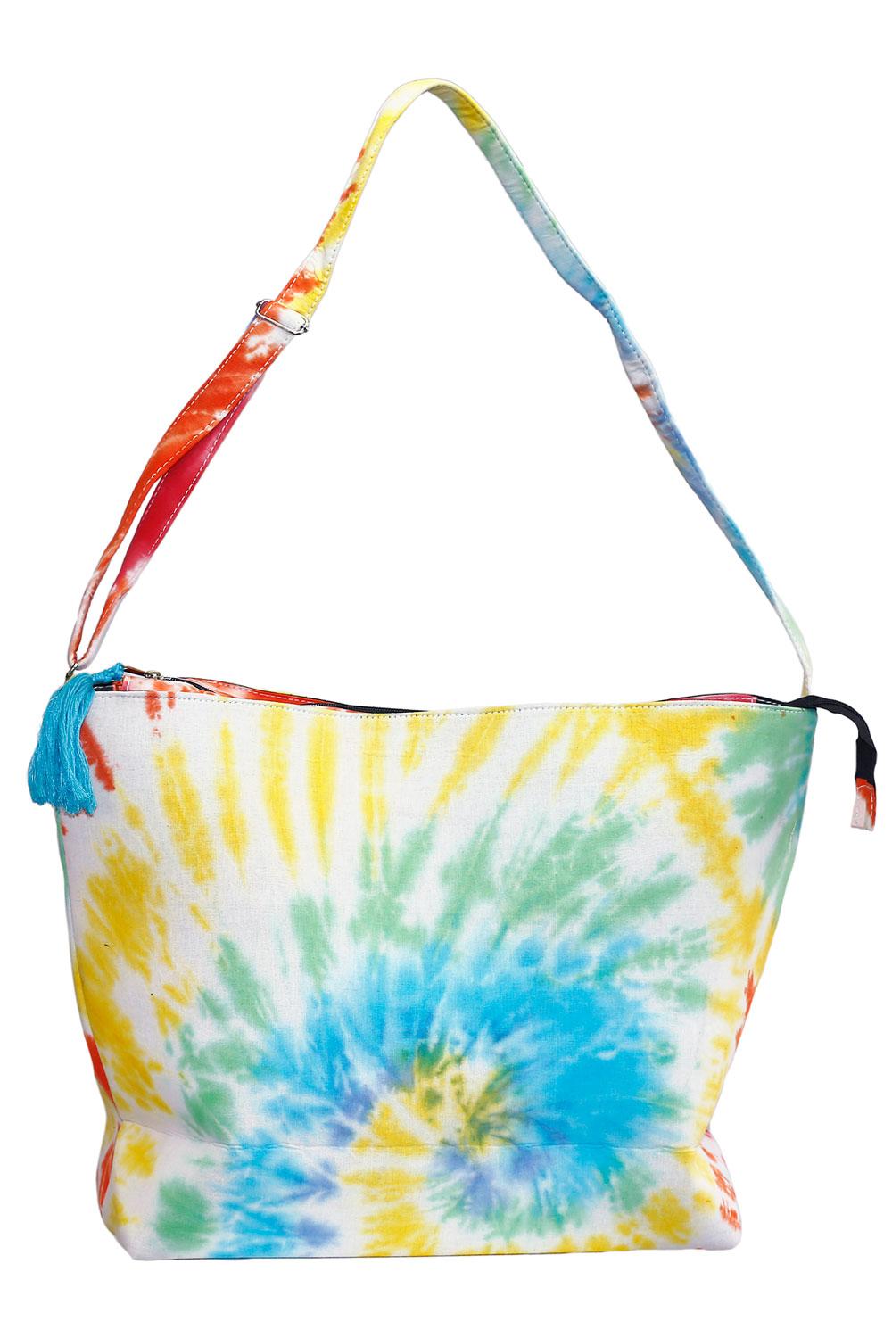 Rainbow Tie Dye Tote Bag w/ Adjustable Shoulder Strap image