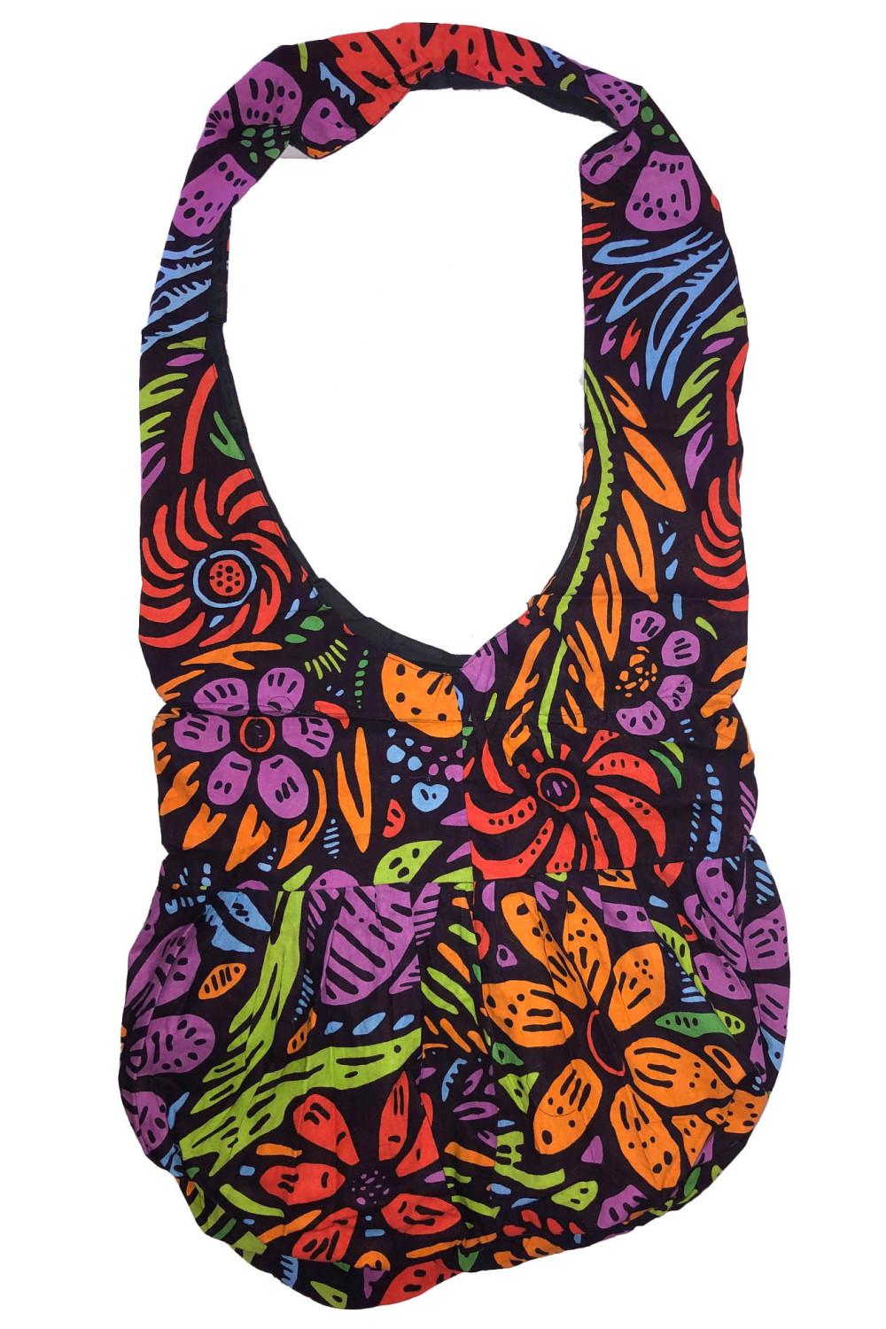 Lush Flower Zip Top Hobo Shoulder Bag image