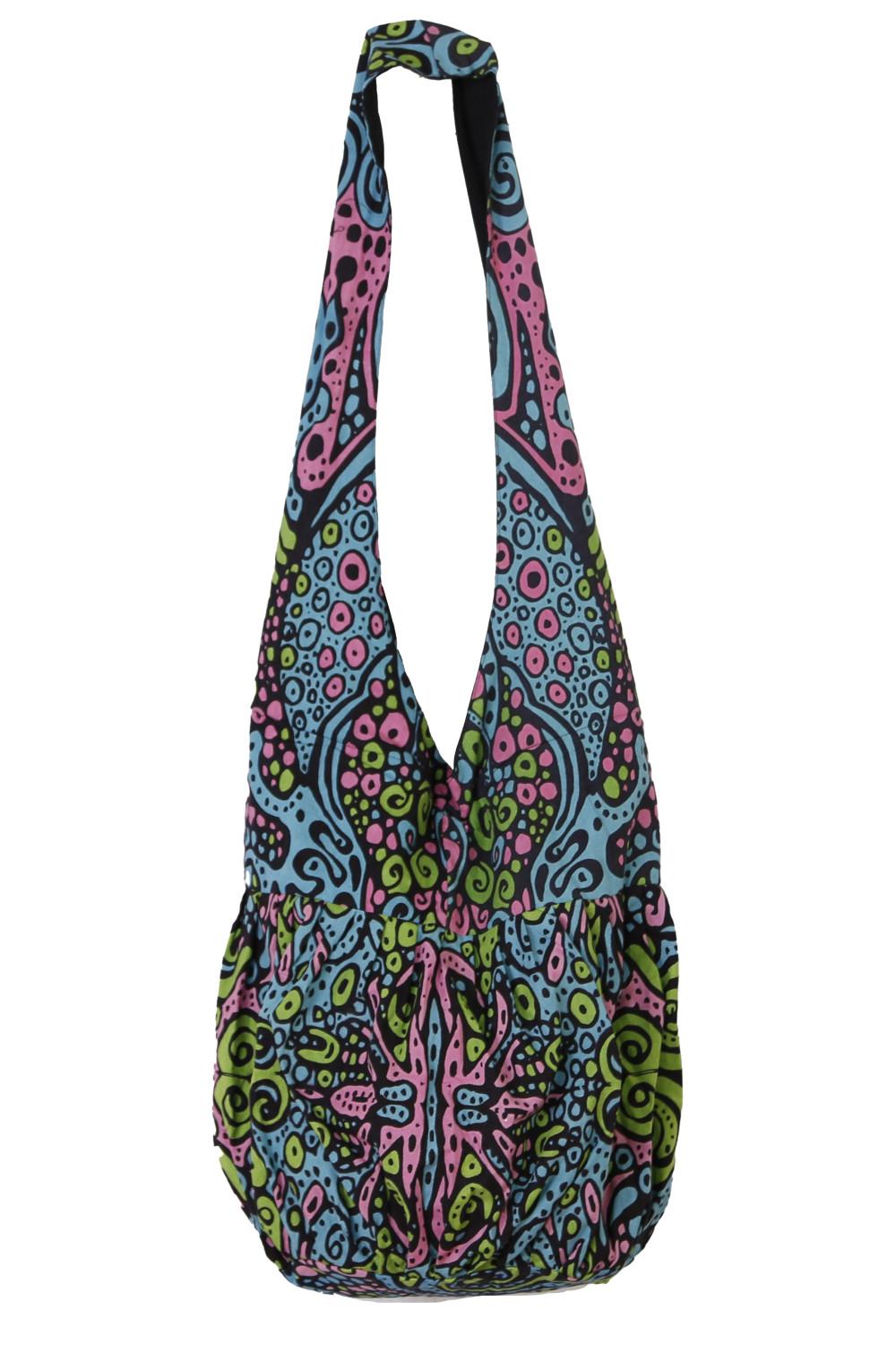 Psychedelic Zip Top Hobo Shoulder Bag image