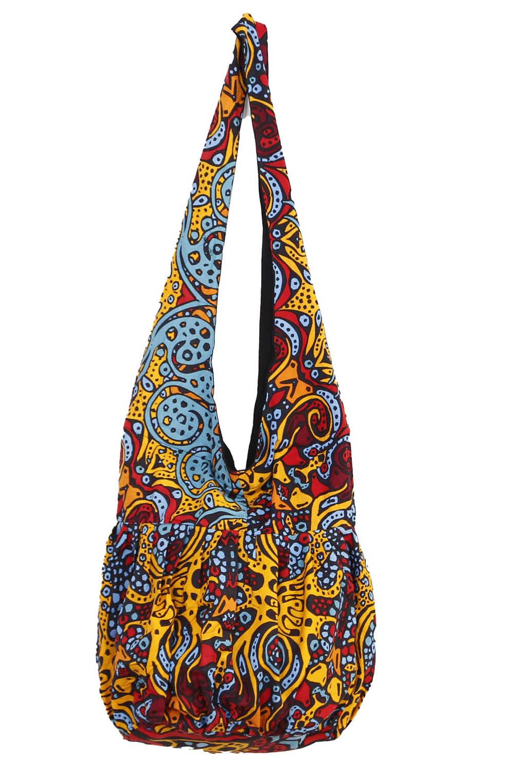 Psychedelic Sunburst Zip Top Hobo Shoulder Bag image