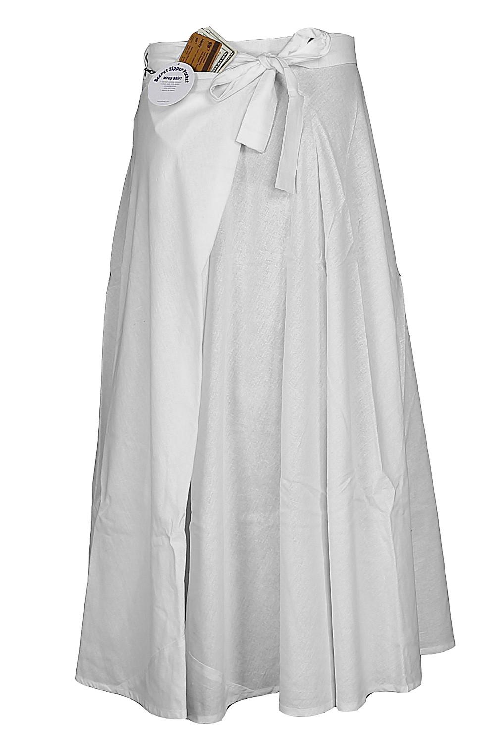 Blank White Long Skirt for Tie-Dyeing 100% Cotton 2 Sizes image