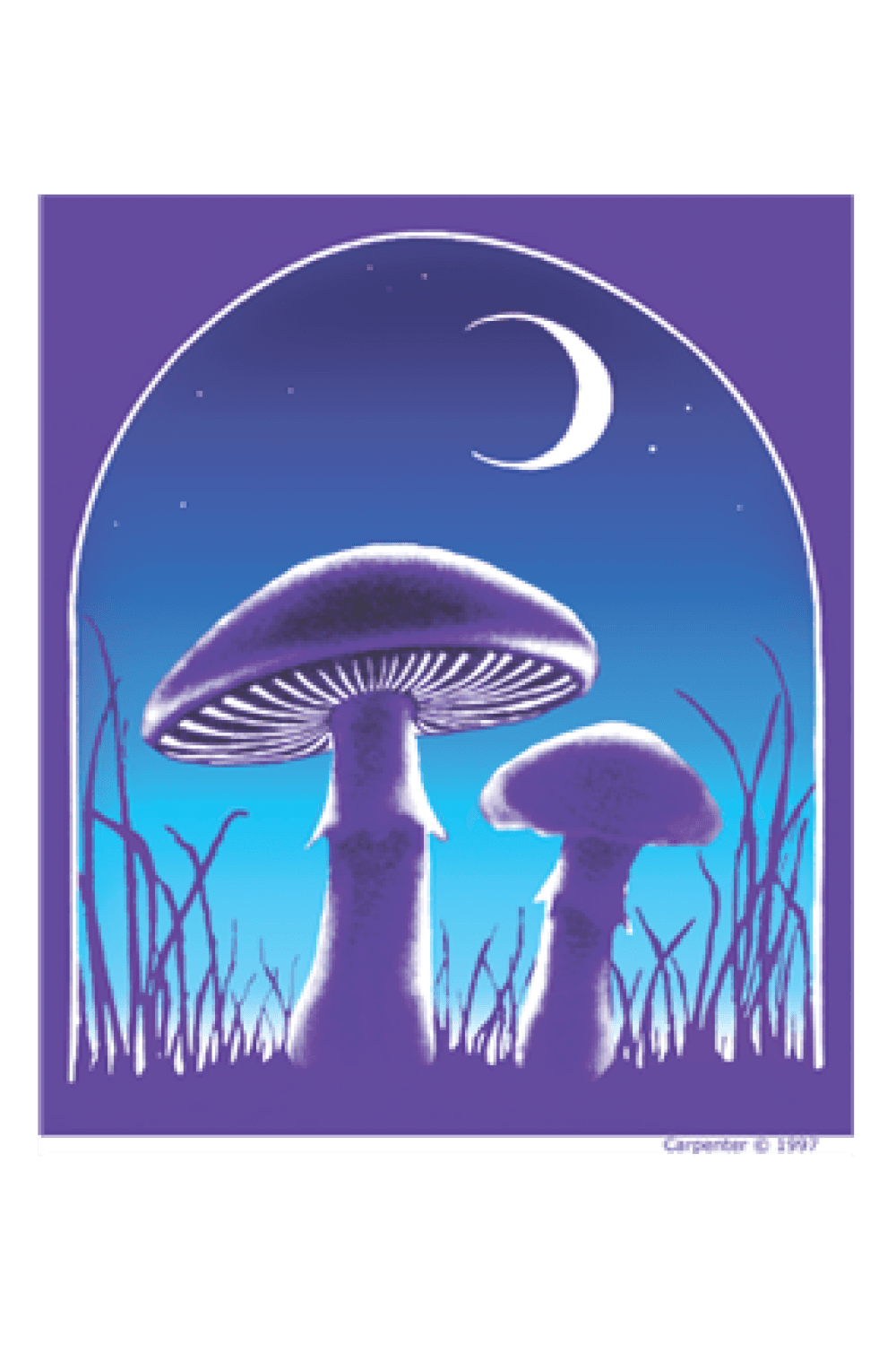 Mushrooms & Moon Sticker 5" image