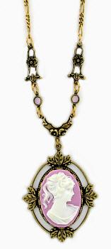 Victorian 25x18 Cameo Necklace - Lilac image