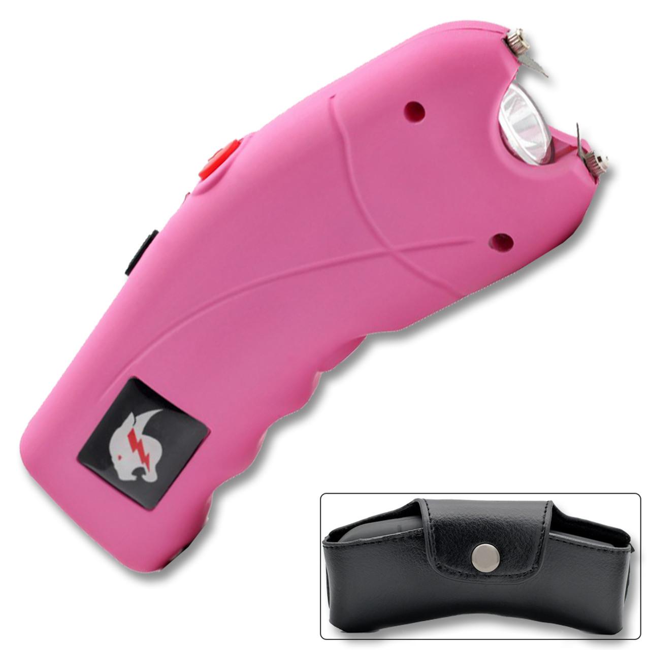Pink Cyclone 2.5 Million Volt Rechargeable Stun Gun With Alarm image