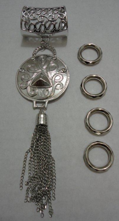 Scarf Charm: Round Charm with Tassel image