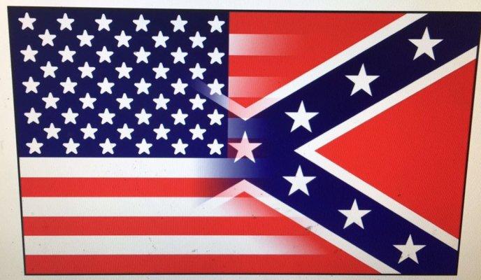 3'X5' Half and Half Confederate/American Flag image