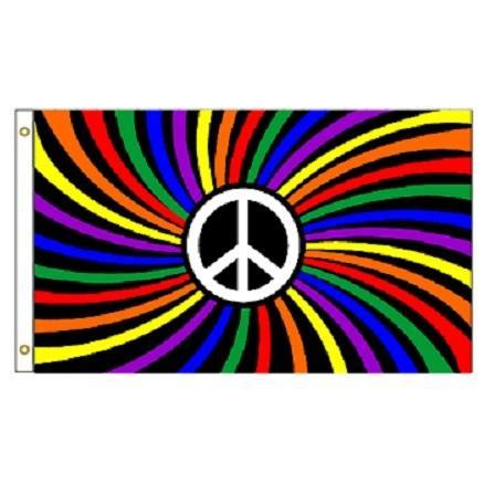 3'x5' Rainbow Peace Swirl Flag image
