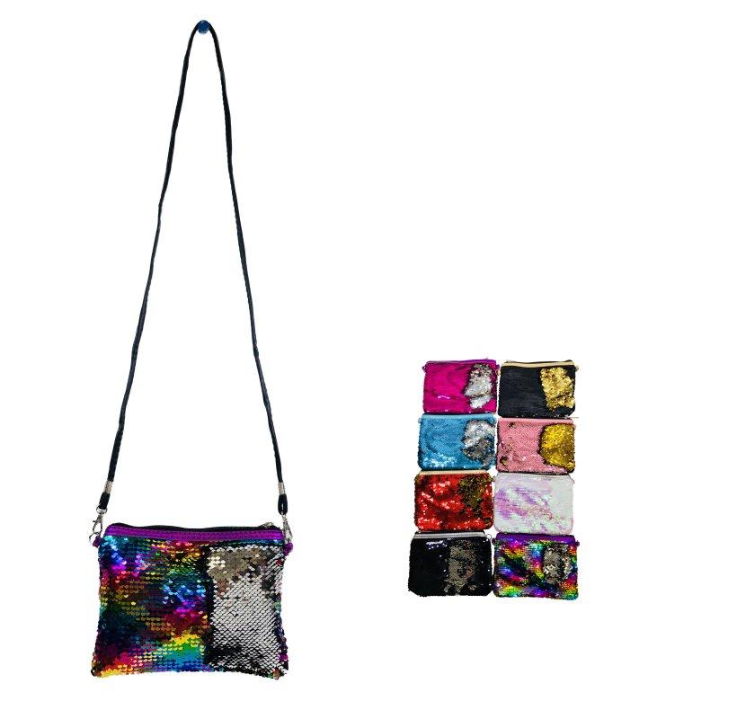 8"x6" Reversible Sequin Clutch Purse with Strap image