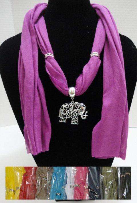 Scarf Necklace-Scrollwork Elephant 70" image