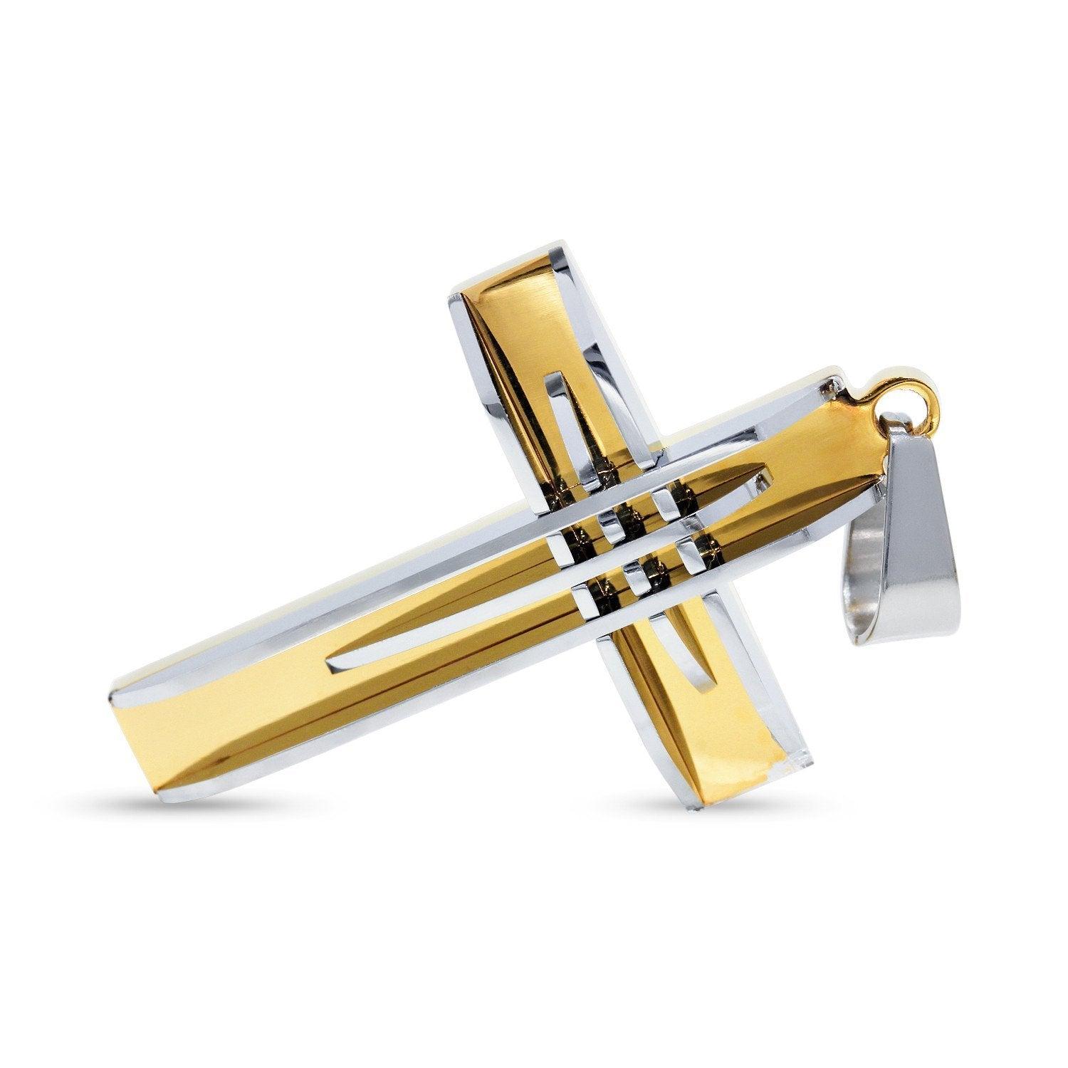 Stainless Steel Designer 3D Cross Pendant Necklace image