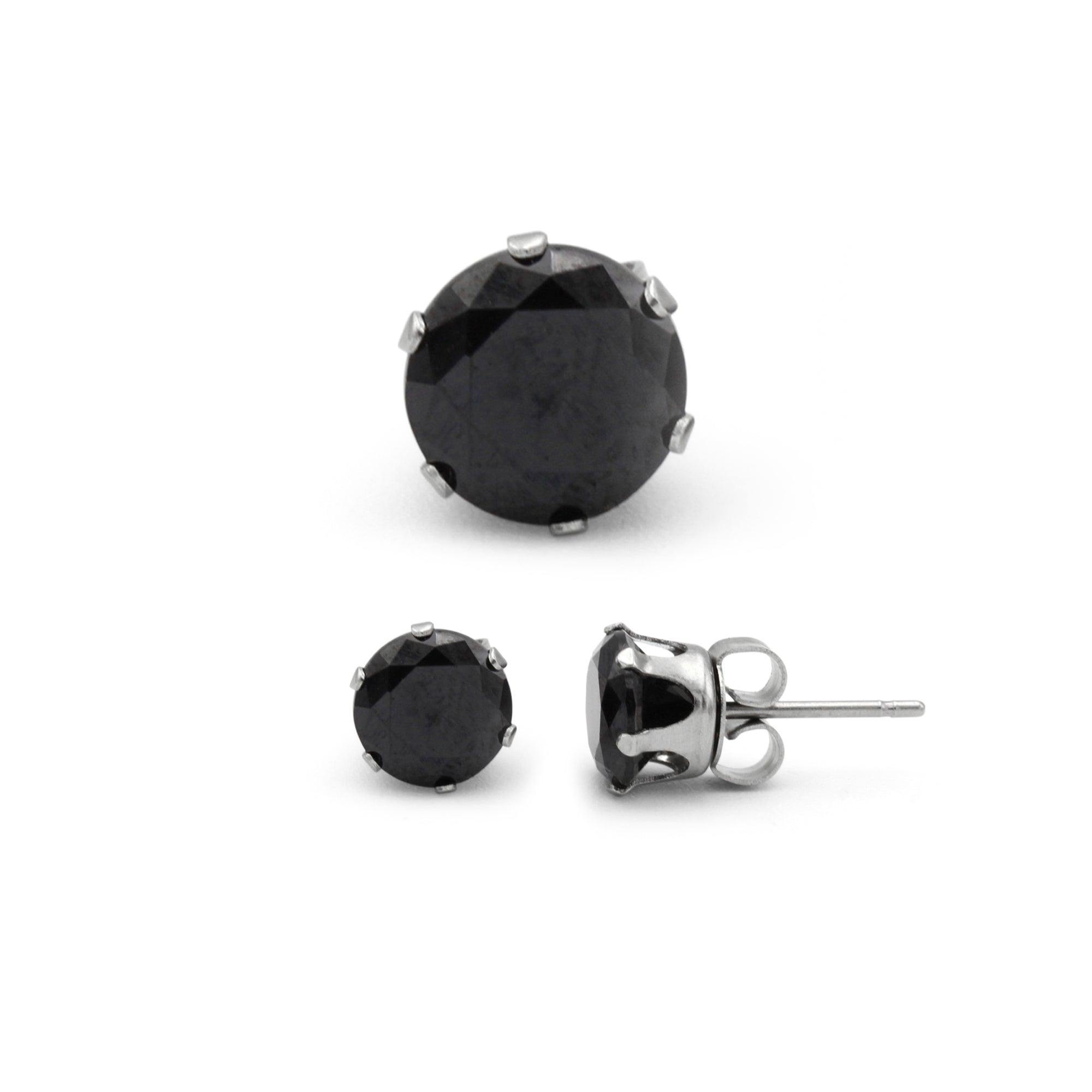 Round Black Cubic Zirconia Studs image