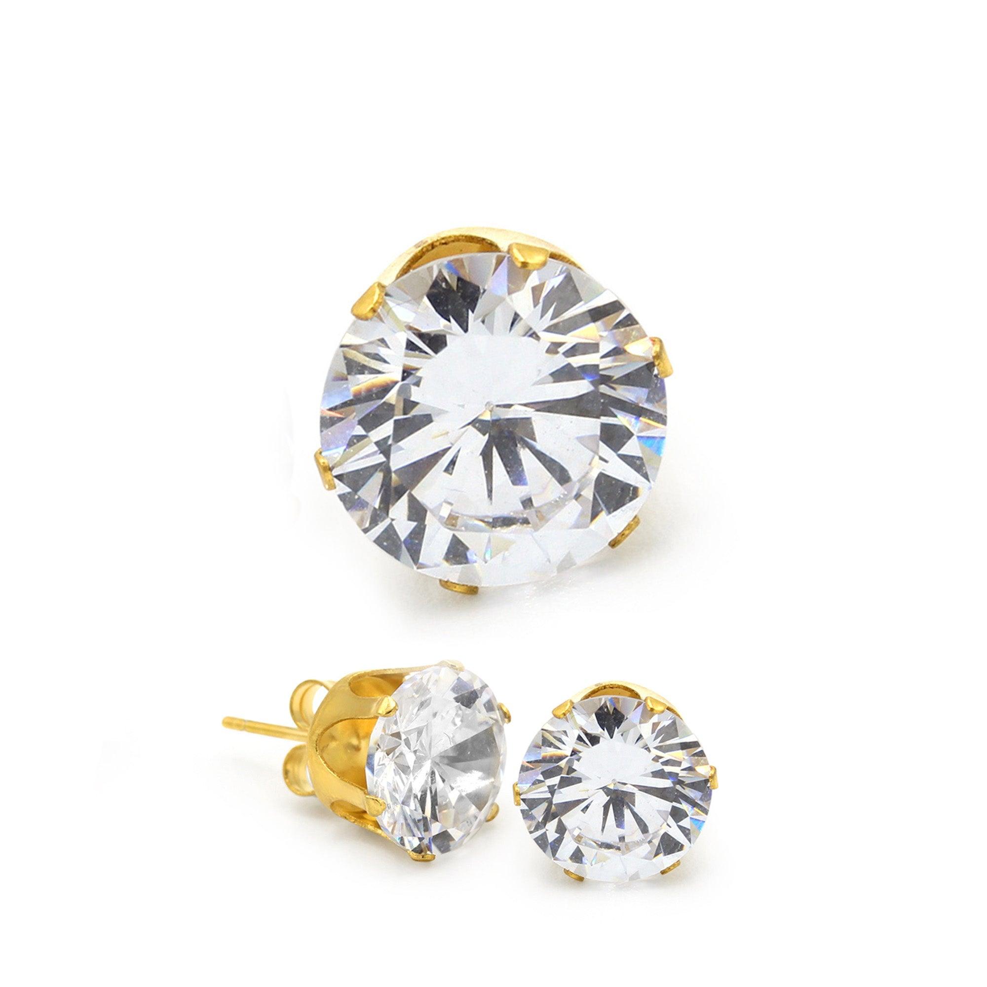 Round Gold Cubic Zirconia Studs image