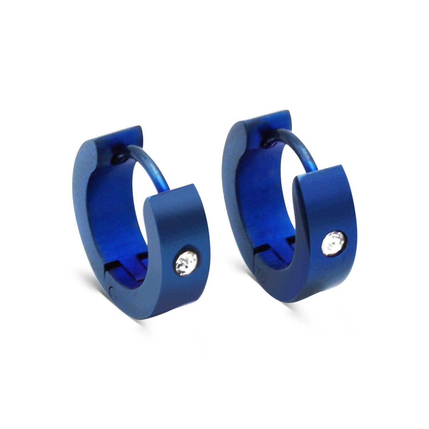 Cubic Zirconia Stainless Steel Huggie Hoop Earrings Wholesale Jewelry image