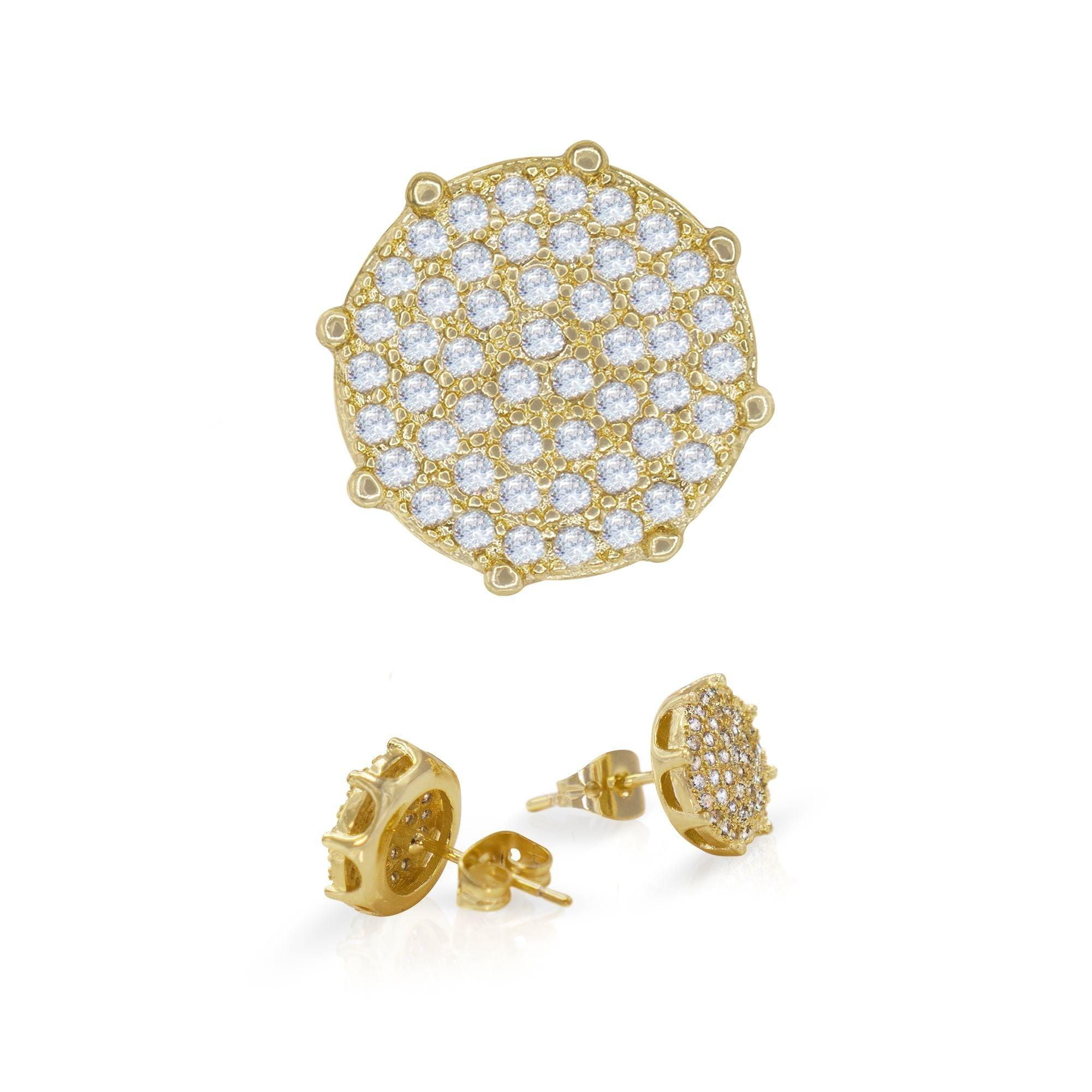 14K Gold Silver Filled Cubic Zirconia Round 2 Hip Hop Studs Earrings Wholesale Women Men Jewelry image