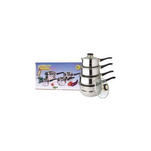 4 Wholesale 8 Pc Two Tone 18/10 Stainless Steel Sauce Pan Set W/ Stainless Steel Lids image