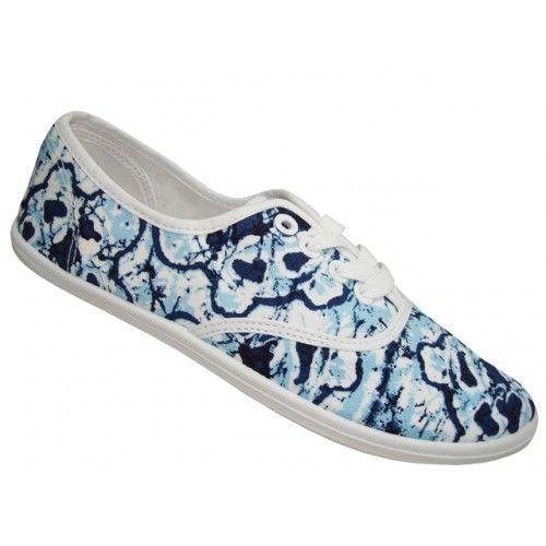 24 Wholesale 24 Women's Print Canvas Shoes image