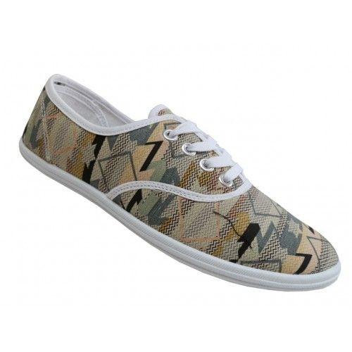 24 Wholesale Women's Print Canvas Shoes image