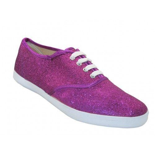 24 Wholesale Women's Glitter Canvas Shoes image