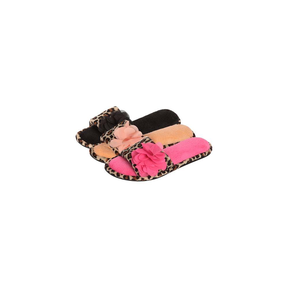 36 Wholesale Women's Plush Leopard Print Slipper image