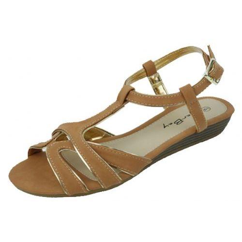 18 Wholesale 18 Ladies Fashion Summer Sandals In Brown image