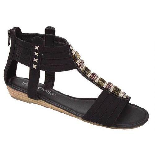 18 Wholesale Ladies Fashion Sandals In Black image