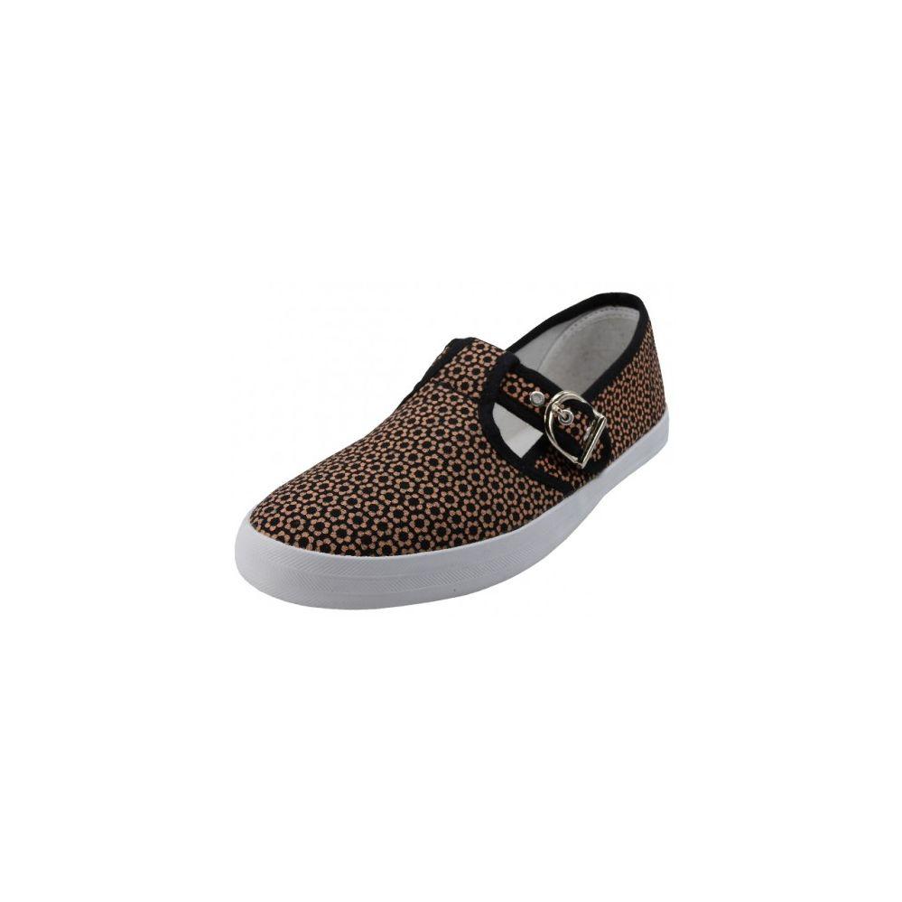 24 Wholesale Women's Printed T-Trap Canvas Shoes image