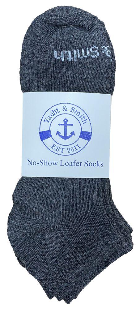 Wholesale Yacht & Smith Womens 97% Cotton Low Cut No Show Loafer Socks Size 9-11 Solid Gray image