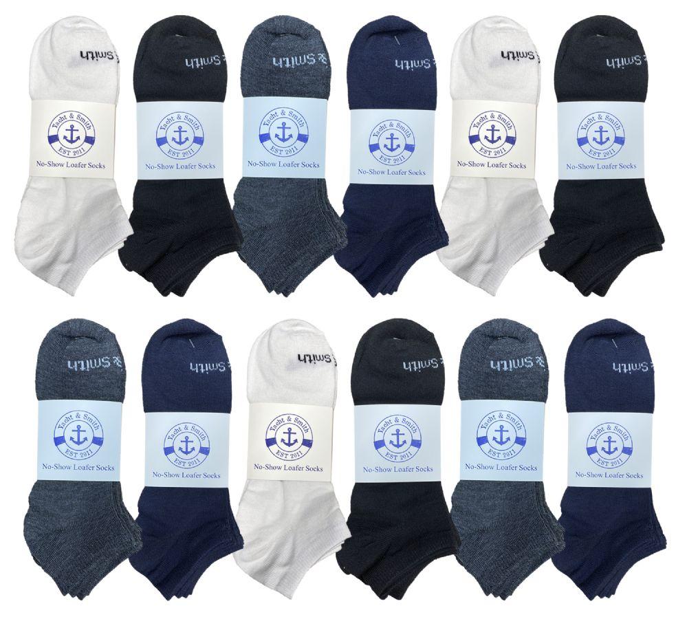 Wholesale Yacht & Smith Womens 97% Cotton Low Cut No Show Loafer Socks Size 9-11 Solid Assorted image