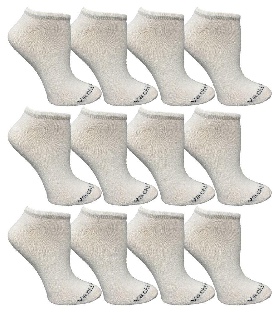 Wholesale Yacht & Smith Womens 97% Cotton Low Cut No Show Loafer Socks Size 9-11 Solid White Bulk Buy image