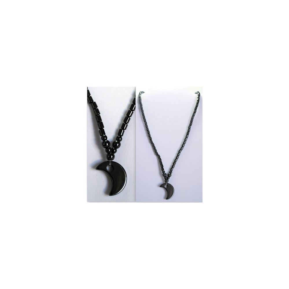 96 Wholesale Magnetic Hematite Necklace Moon 18" Magnetic Hematite Necklace Style: Moon Color: Black image