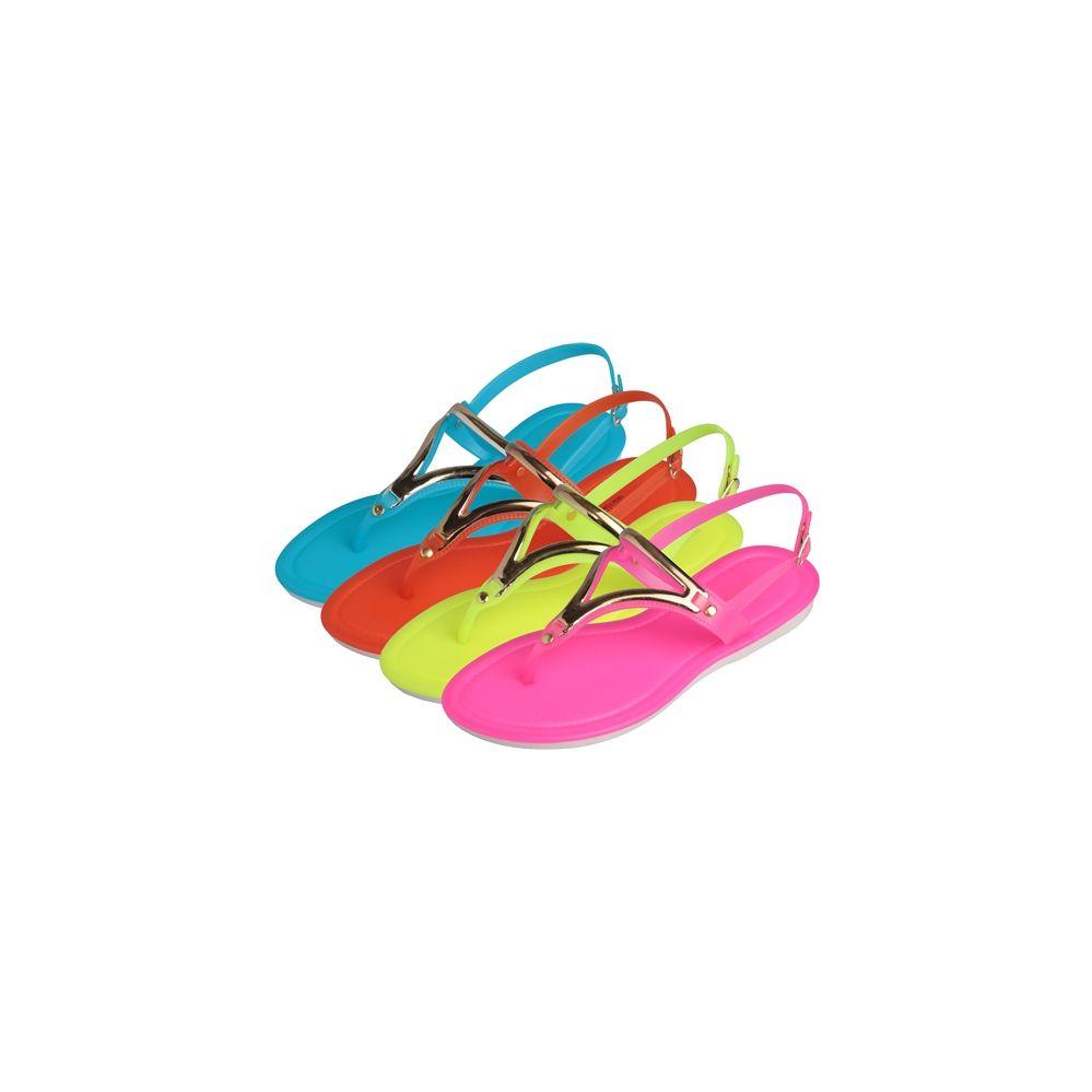 36 Wholesale Women's Sandal With Gold Trim image