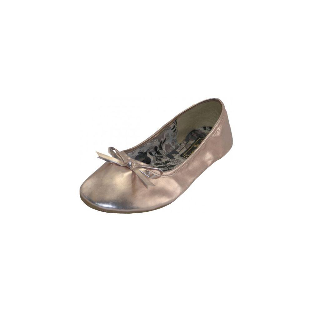 18 Wholesale Women's Ballet Flats ( Metallicpink Color Only) image